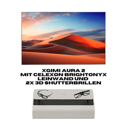 XGIMI AURA 2 4K Laser-TV Bundle - Onyx Leinwand - 3D Brillen