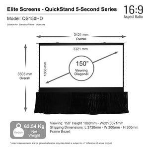 Elite Screens - QUICKSTAND 5-SECOND - Mobile suitcase screen